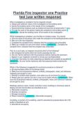 Florida Fire inspector one Practice test &lpar;use written response&rpar;