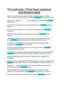 Fire Instructor 1 Final Exam questions and Answers latest