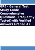GRE Subject Test Comprehensive Questions &lpar;Frequently Tested&rpar;with Verified Answers Graded A  Package Deal