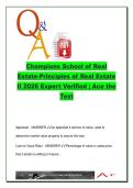 Principles of Real Estate II &ndash; 2026 Exam Q&A &vert; 180&plus; Terms & Concepts &vert; Appraisal&comma; Loans&comma; Deeds&comma; Environmental Law &vert; Champions School