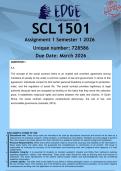 SCL1501 Assignment 1 &lpar;ANSWERS&rpar; Semester 1 2026 - DISTINCTION GUARANTEED