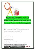 HRM 6603 Chapters 1 & 2 Exam Questions &lpar;100&plus;&rpar; with Correct Answers &vert; Strategy&comma; Workforce Trends&comma; HR Practices
