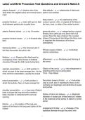 Labor and Birth Processes Test Questions and Answers Rated A