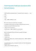 Mammography Final Exam Questions With Correct Answers 