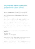 Mammography Registry Review Exam Questions With Correct Answers