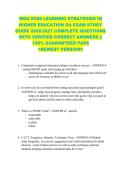 WGU D389 LEARNING STRATEGIES IN  HIGHER EDUCATION OA EXAM STUDY  GUIDE 2026&sol;2027 COMPLETE QUESTIONS  WITH VERIFIED CORRECT ANSWERS &vert;&vert;  100&percnt; GUARANTEED PASS  <NEWEST VERSION> 