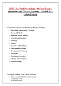 SBVC Dr&period; Paul Psychology 100 Final Exam &vert; Questions And Correct Answers &vert; Graded A&plus; &vert; Latest Update