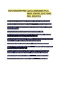 DEFENSIVE DRIVING COURSE 2026&sol;2027 FINAL  EXAM VERIFIED QUESTIONS  AND  ANSWERS 