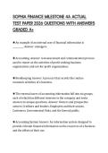 SOPHIA FINANCE MILESTONE 4A ACTUAL TEST PAPER 2026 QUESTIONS WITH ANSWERS GRADED A&plus;