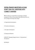 SOPHIA FINANCE MILESTONE 4A EXAM SCRIPT 2026 FULL QUESTIONS WITH CORRECT ANSWERS