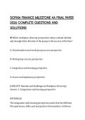 SOPHIA FINANCE MILESTONE 4A FINAL PAPER 2026 COMPLETE QUESTIONS AND SOLUTION