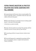 SOPHIA FINANCE MILESTONE 4A PRACTICE SOLUTION 2026 TESTED QUESTIONS WITH FULL ANSWERS