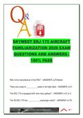 ERJ 175 Aircraft Familiarization 2026 &vert; 100&plus; Verified SkyWest Exam Questions & Answers &vert; Cabin&comma; Safety&comma; Doors&comma; Exits