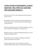 SOPHIA PATHWAYS ENVIRONMENTAL SCIENCE MILESTONE 1 FINAL PAPER 2026 QUESTIONS WITH SOLUTIONS GRADED A&plus;