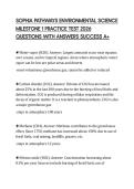 SOPHIA PATHWAYS ENVIRONMENTAL SCIENCE MILESTONE 1 PRACTICE TEST 2026 QUESTIONS WITH ANSWERS SUCCESS A&plus;