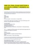 OMIS 351 FINAL EXAM QUESTIONS & ACCURATE CORRECT ANSWERS ALL PASSED