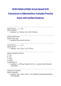 HOSA Medical Math Actual Speed Drill&colon; Conversions & Abbreviations Complete Practice Exam with Verified Solutions