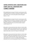 SOPHIA STATISTICS UNIT 2 MILESTONE EXAM SCRIPT 2026 FULL QUESTIONS WITH CORRECT ANSWERS