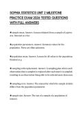 SOPHIA STATISTICS UNIT 2 MILESTONE PRACTICE EXAM 2026 TESTED QUESTIONS WITH FULL ANSWERS