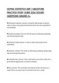 SOPHIA STATISTICS UNIT 3 MILESTONE PRACTICE STUDY GUIDE 2026 SOLVED QUESTIONS GRADED A&plus;