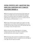 SOPHIA STATISTICS UNIT 4 MILESTONE FINAL PAPER 2026 QUESTIONS WITH COMPLETE SOLUTIONS GRADED A&plus;