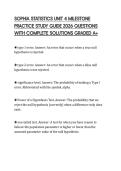 SOPHIA STATISTICS UNIT 4 MILESTONE PRACTICE STUDY GUIDE 2026 QUESTIONS WITH COMPLETE SOLUTIONS GRADED A&plus;