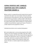 SOPHIA STATISTICS UNIT 5 BUNDLED QUESTIONS 2026 WITH COMPLETE SOLUTIONS GRADED A&plus;