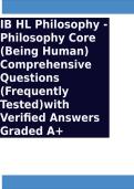 IB Philosophy Being Human Comprehensive Questions &lpar;Frequently Tested&rpar;with Verified Answers Graded A&plus; Package Deal