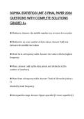 SOPHIA STATISTICS UNIT 5 FINAL PAPER 2026 QUESTIONS WITH COMPLETE SOLUTIONS GRADED A&plus;