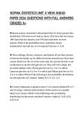 SOPHIA STATISTICS UNIT 5 VIEW AHEAD PAPER 2026 QUESTIONS WITH FULL ANSWERS GRADED A&plus;