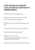 SOPHIA US HISTORY FINAL MILESTONE ACTUAL TEST PAPER 2026 QUESTIONS WITH ANSWERS GRADED A&plus;