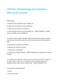 CPSS Test- Ophthalmology Exam Questions With Correct Answers