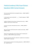 Medical Academy CMLA Exam Review Questions With Correct Answers&period;