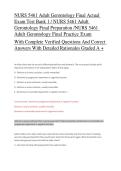 NURS 5461 Adult Gerontology Final Practice Exam With Complete Verified Questions And Correct Answers With Detailed Rationales Graded A &plus;