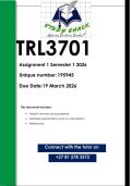 TRL3701 Assignment 1 &lpar;QUALITY ANSWERS&rpar; Semester 1 2026 