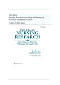 Test Bank for Polit & Beck&rsquo;s Nursing Research &vert; Evidence for Practice