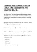 TENNESSEE PESTICIDE APPLICATOR EXAM ACTUAL PAPER 2026 QUESTIONS WITH SOLUTIONS GRADED A&plus;