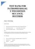 Test Bank for Pathophysiology 9th Edition &vert; McCance & Huether