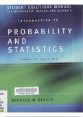 Student&rsquo;s Solution Manual for Introduction to Probability & Statistics &vert; William