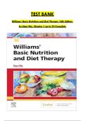 TEST BANK For Williams Basic Nutrition and Diet Therapy 16th Edition by Staci Nix&comma; All 23 Chapters Covered&comma; Verified Latest Edition