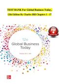 TEST BANK For Global Business Today&comma; 12th Edition By Charles Hill&comma; Verified Chapters 1 - 17&comma; Complete Newest Version