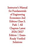 Instructor Solutions Manual for Fundamentals of Engineering Economics 2nd Edition