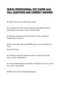 RHFAC PROFESSIONAL TEST PAPER 2026 FULL QUESTIONS AND CORRECT ANSWERS