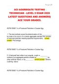 ACI AGGREGATE TESTING  TECHNICIAN - LEVEL 2 EXAM 2026  LATEST QUESTIONS AND ANSWERS&vert;  ACE YOUR GRADES&period;