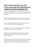 RIGHT OF WAY PORTION OF QAC TEST ACTUAL EXAM PAPER 2025 QUESTIONS WITH VERIFIED SOLUTIONS GUARANTEED PASS