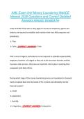 AML Exam Anti-Money Laundering WebCE  Newest 2026 Questions and Correct Detailed  Answers Already Graded A&plus; 