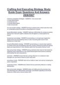 Crafting And Executing Strategy Study  Guide Exam Questions And Answers  2026&sol;2027 