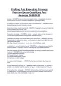 Crafting And Executing Strategy  Practice Exam Questions And  Answers 2026&sol;2027 