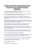 Crafting And Executing Strategy Exam  Questions And Verified Answers  2026&sol;2027