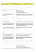 Capital Budgeting UPDATED ACTUAL Questions and CORRECT Answers